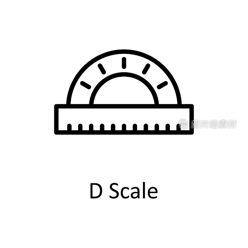 D缩放矢量轮廓图标在白色背景上设计插图。EPS 10个文件